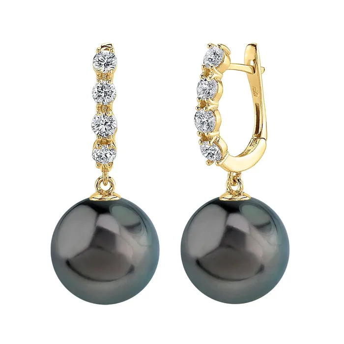 Earrings SPT Tahitian South Sea Pearl Diamond Belle Earrings