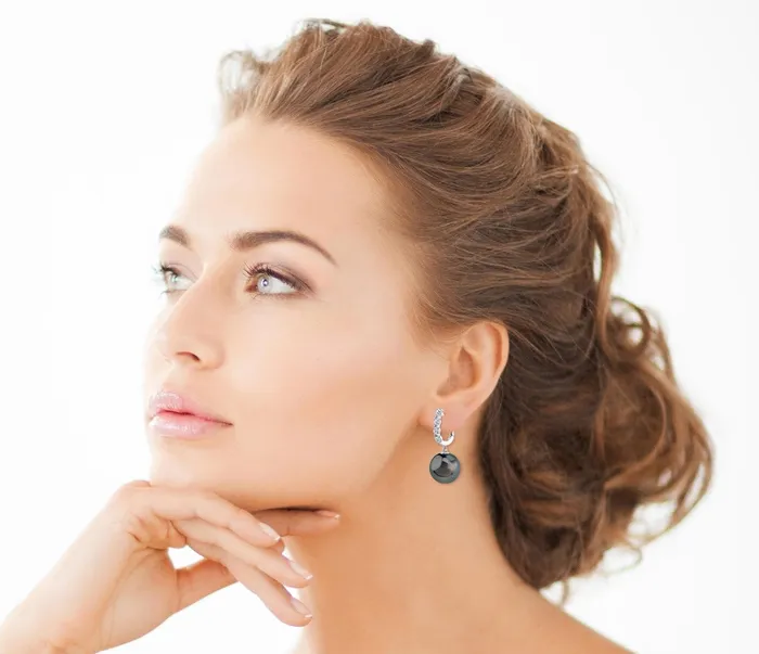 Earrings SPT Tahitian South Sea Pearl Diamond Belle Earrings