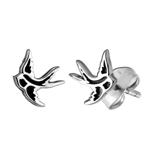 Earrings Swallow Stainless Stud Earrings Tulsa Body Jewelry