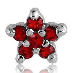 Earrings Tulsa Body Jewelry 14g CZ Flower Stainless End Earrings Tulsa Body Jewelry 14g CZ Flower Stainless End