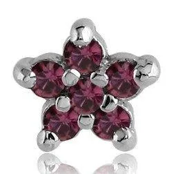 Earrings Tulsa Body Jewelry 14g CZ Flower Stainless End Earrings Tulsa Body Jewelry 14g CZ Flower Stainless End