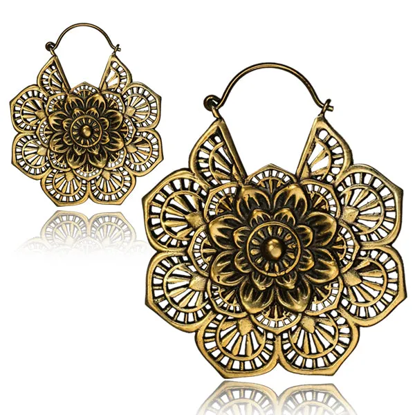 Earrings Yellow Brass Floris Earrings Chaotic Trading