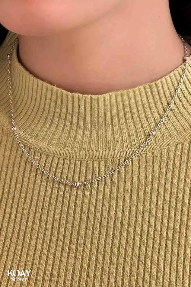 KOAY Silver Store Balls Necklace Necklaces