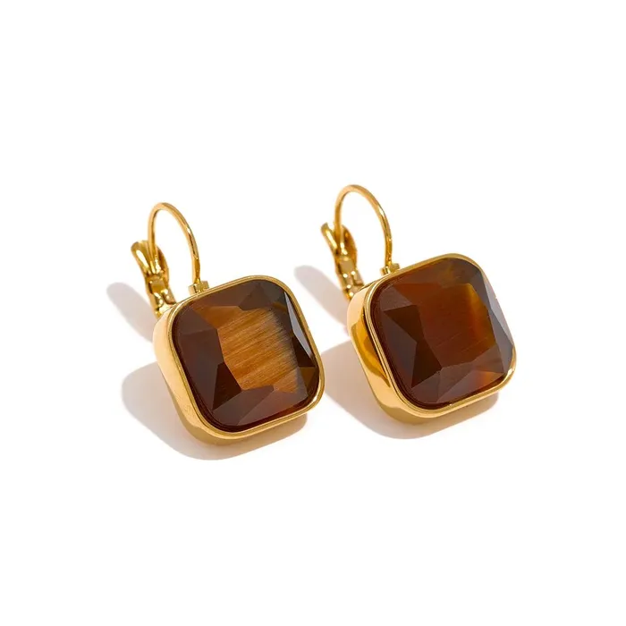 Mabel Love Co Earrings Square Opal Earrings