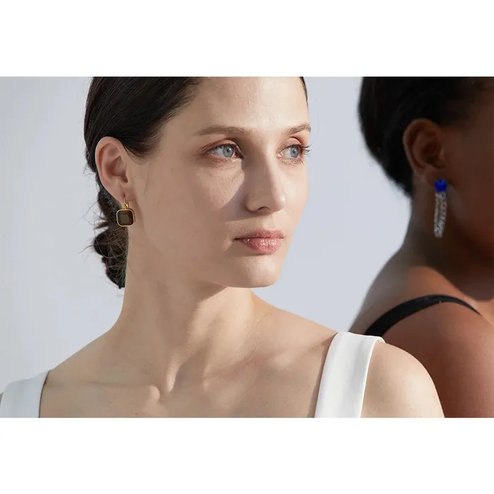 Mabel Love Co Earrings Square Opal Earrings