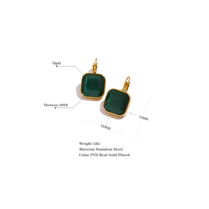 Mabel Love Co Earrings Square Opal Earrings