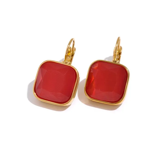 Mabel Love Co Earrings Square Opal Earrings