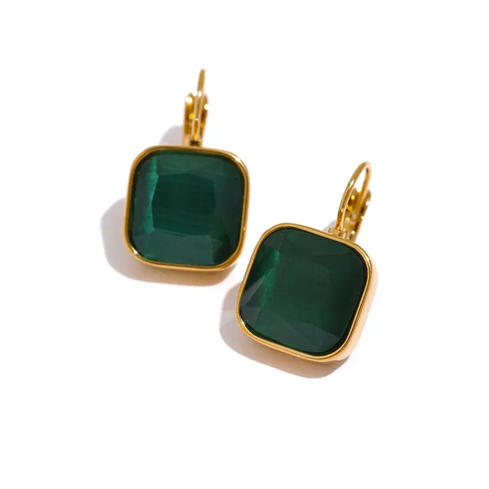 Mabel Love Co Earrings Square Opal Earrings