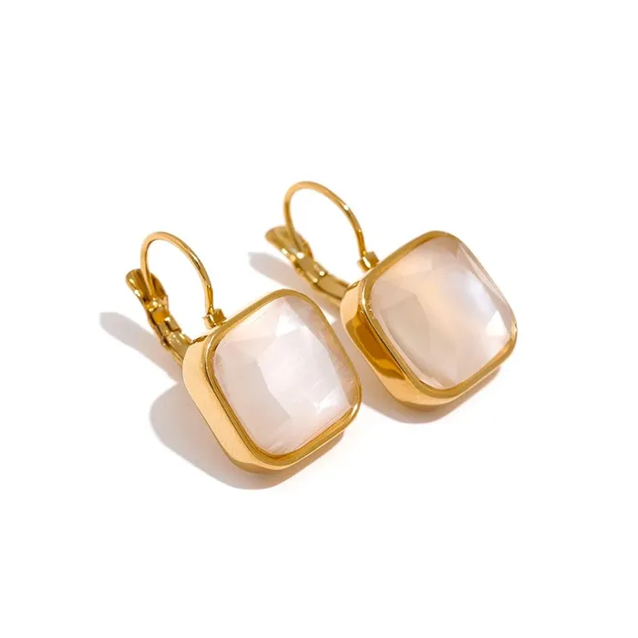 Mabel Love Co Earrings Square Opal Earrings