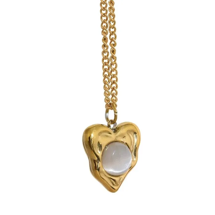 Mabel Love Co Necklaces Cat Eye Heart Pendant Necklace
