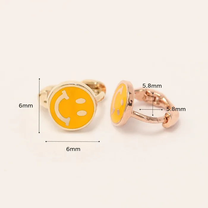 MinimalBijoux 14K 18K Gold Colorful Smile Face Cartilage Hoop Earring Earrings