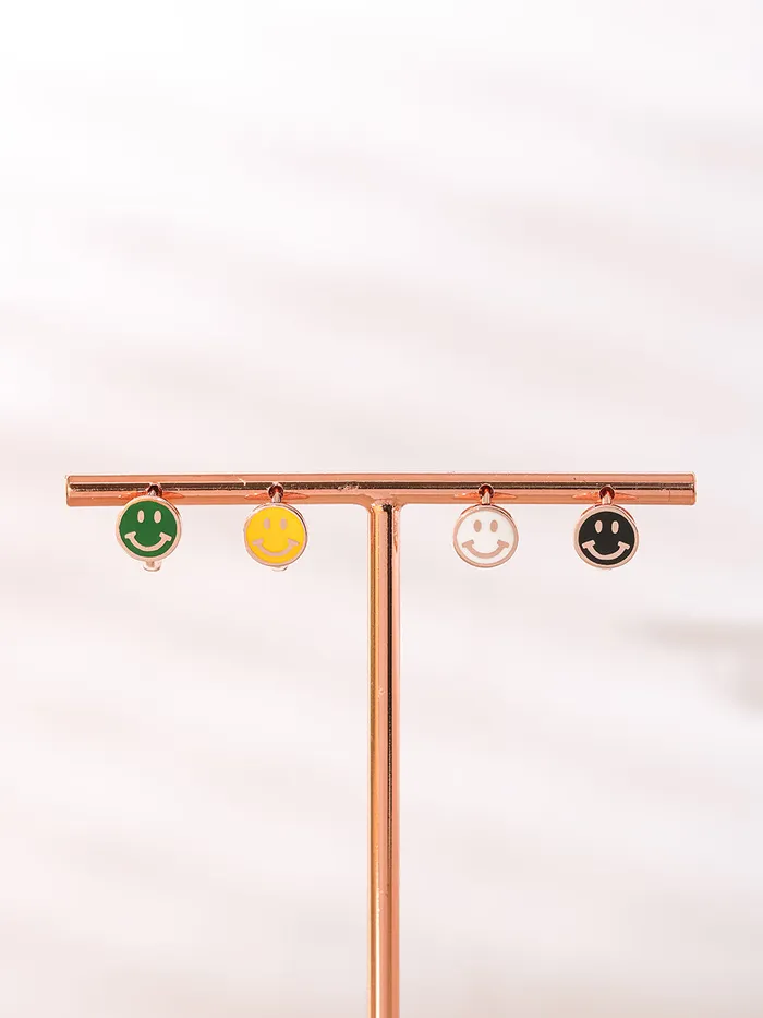 MinimalBijoux 14K 18K Gold Colorful Smile Face Cartilage Hoop Earring Earrings