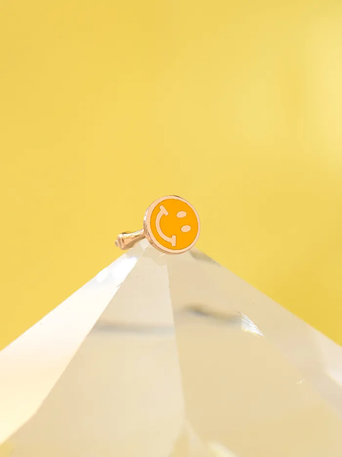 MinimalBijoux 14K 18K Gold Colorful Smile Face Cartilage Hoop Earring Earrings