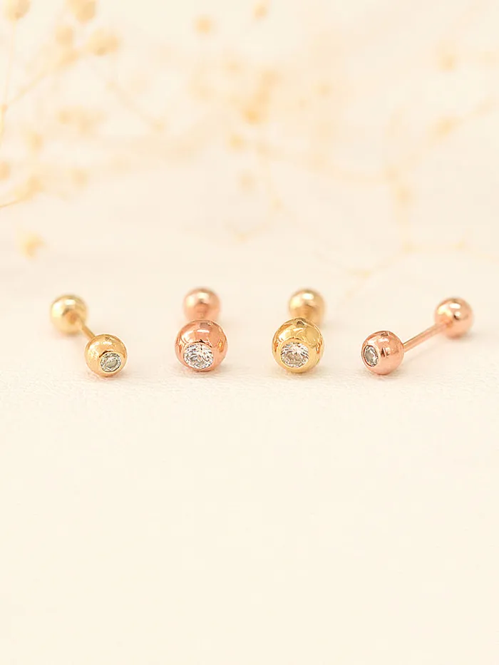 MinimalBijoux 14K gold Cubic Ball cartilage earring 20g Earrings