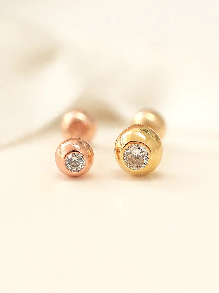 MinimalBijoux 14K gold Cubic Ball cartilage earring 20g Earrings