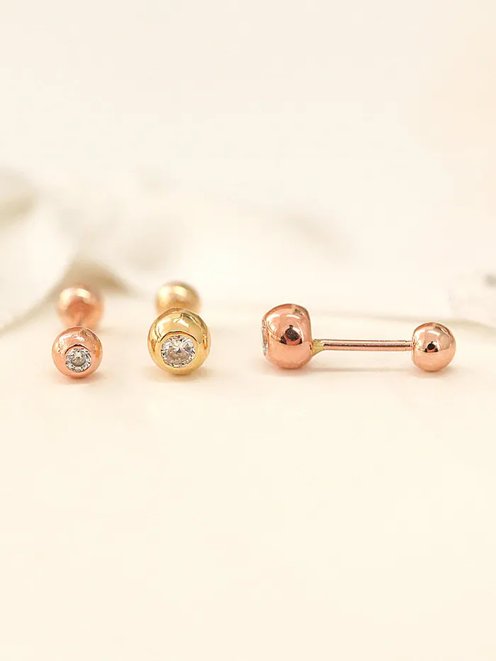 MinimalBijoux 14K gold Cubic Ball cartilage earring 20g Earrings