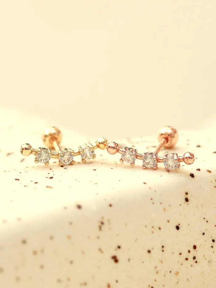 MinimalBijoux 14K Gold Cubic Curve Ball Cartilage Earring 20G18G16G Earrings