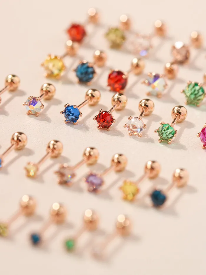MinimalBijoux 14K Gold Daily Rose Cut 4 prongs and 6 prongs Piercing Earring 20G18G16G Earrings MinimalBijoux 14K Gold Daily Rose Cut 4 prongs and 6 prongs Piercing Earring 20G18G16G Earrings