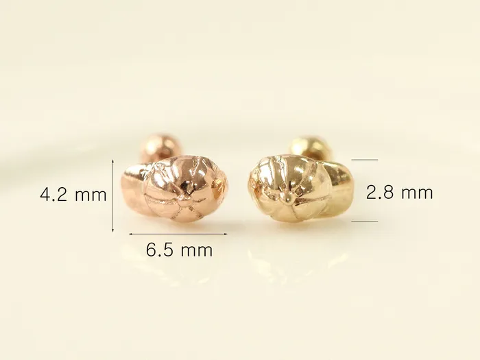 MinimalBijoux Earrings 14K Gold Cap Cartilage Earring 18G16G
