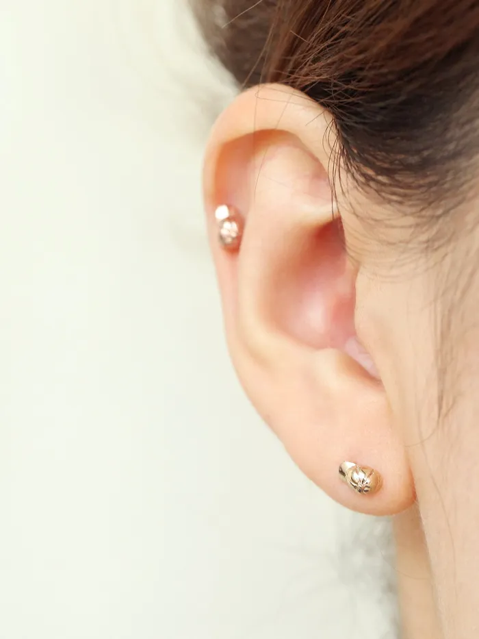 MinimalBijoux Earrings 14K Gold Cap Cartilage Earring 18G16G
