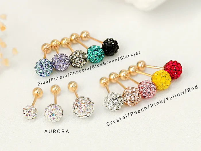 MinimalBijoux Earrings 14K gold color cubic ball cartilage earring 20g