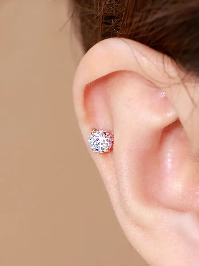 MinimalBijoux Earrings 14K gold color cubic ball cartilage earring 20g