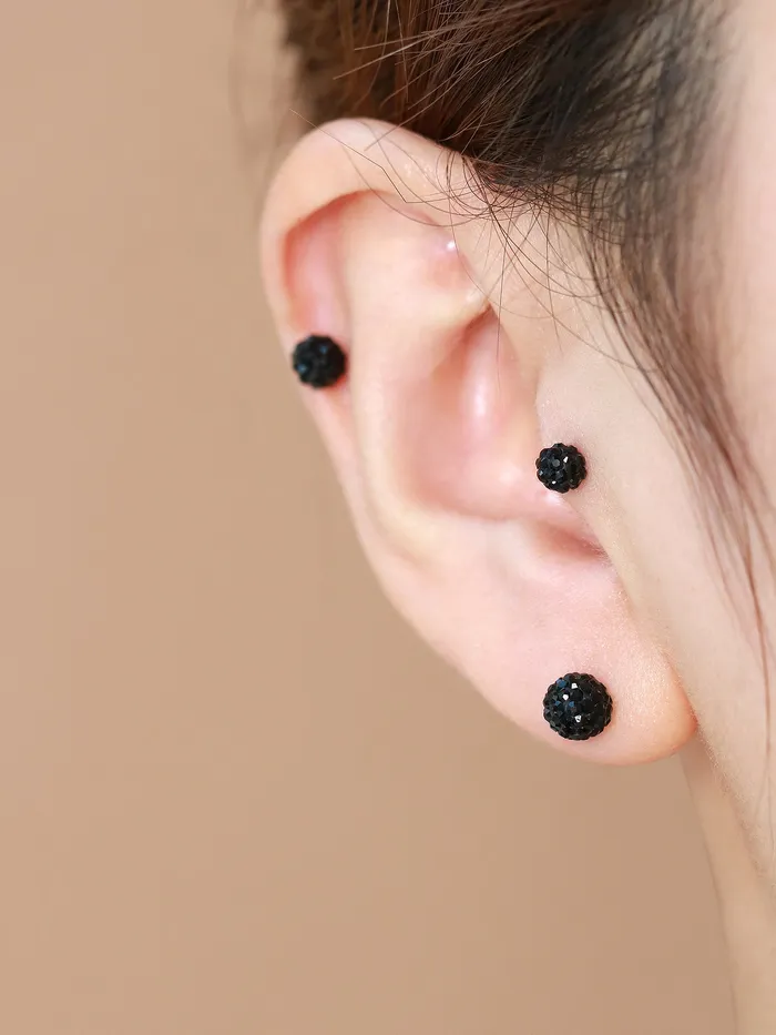MinimalBijoux Earrings 14K gold color cubic ball cartilage earring 20g