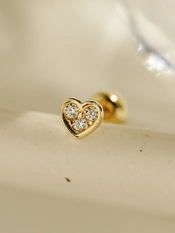 MinimalBijoux Earrings 14K Gold Daily Love Shooting Cartilage Earring 20G