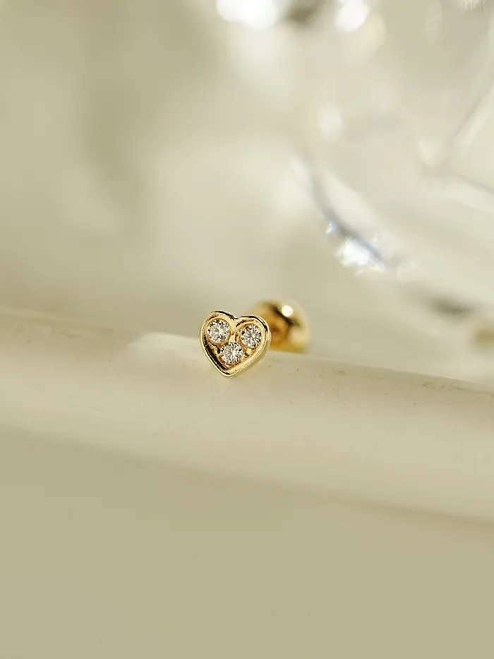 MinimalBijoux Earrings 14K Gold Daily Love Shooting Cartilage Earring 20G