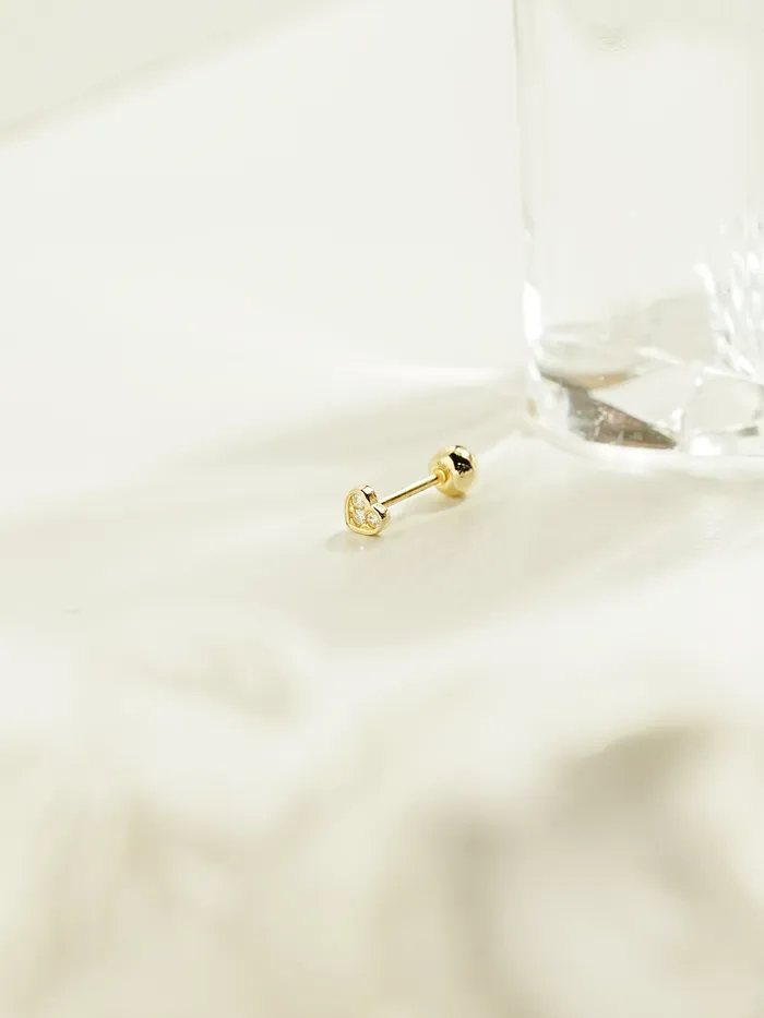 MinimalBijoux Earrings 14K Gold Daily Love Shooting Cartilage Earring 20G