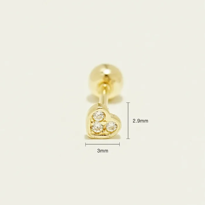 MinimalBijoux Earrings 14K Gold Daily Love Shooting Cartilage Earring 20G