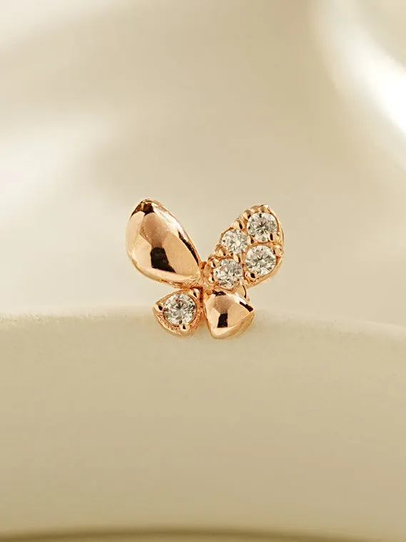 MinimalBijoux Earrings 14K Gold Life Butterfly Cartilage Earring 20G