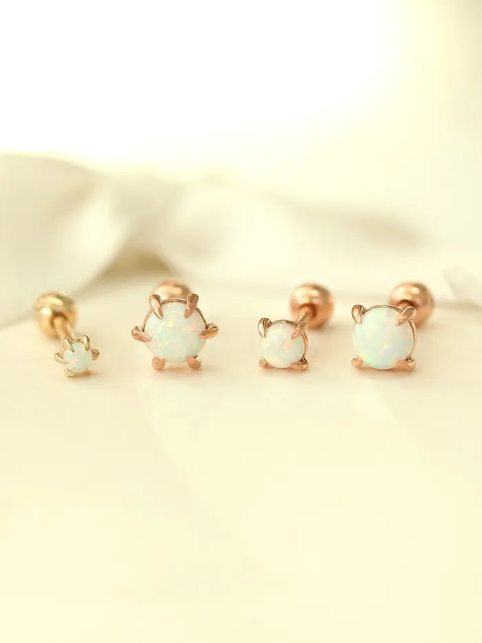 MinimalBijoux Earrings 14K Gold Opal Cartilage Earring 18G16G