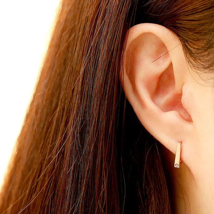 MinimalBijoux Earrings 14K Gold Stick Cubic Cartilage Hoop Earring