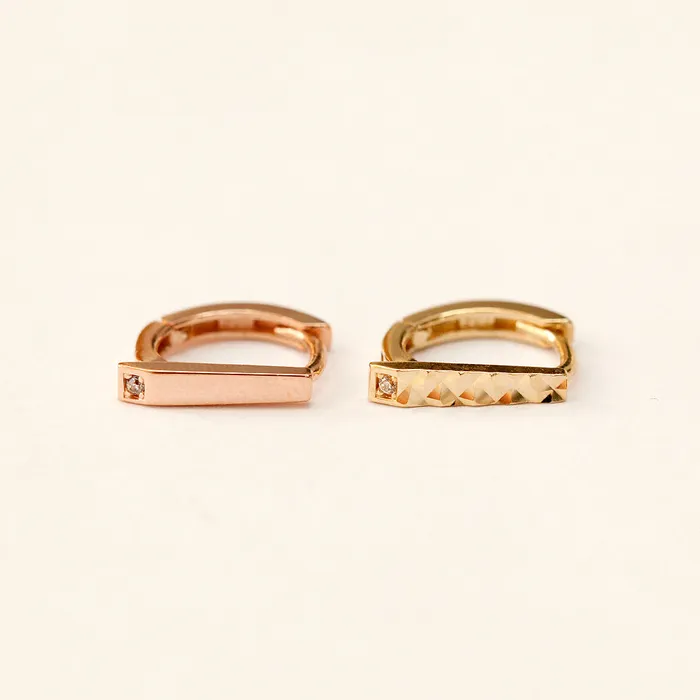 MinimalBijoux Earrings 14K Gold Stick Cubic Cartilage Hoop Earring