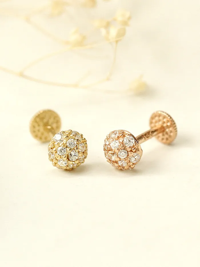 MinimalBijoux PreStyled Sets 14K Gold Cubic Hemisphere Labret Piercing 18G16G MinimalBijoux PreStyled Sets 14K Gold Cubic Hemisphere Labret Piercing 18G16G