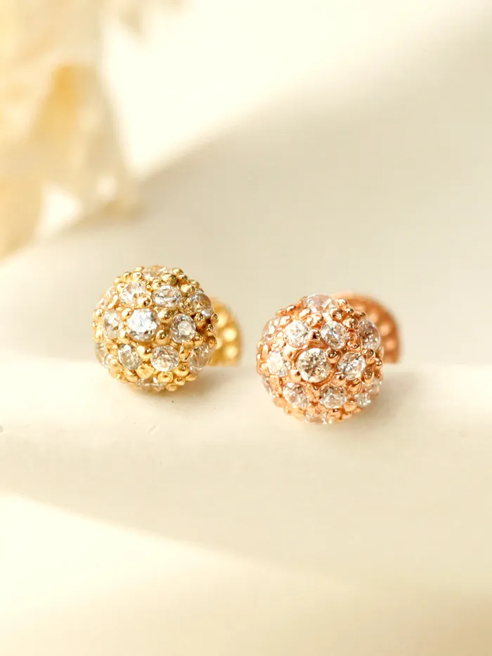 MinimalBijoux PreStyled Sets 14K Gold Cubic Hemisphere Labret Piercing 18G16G