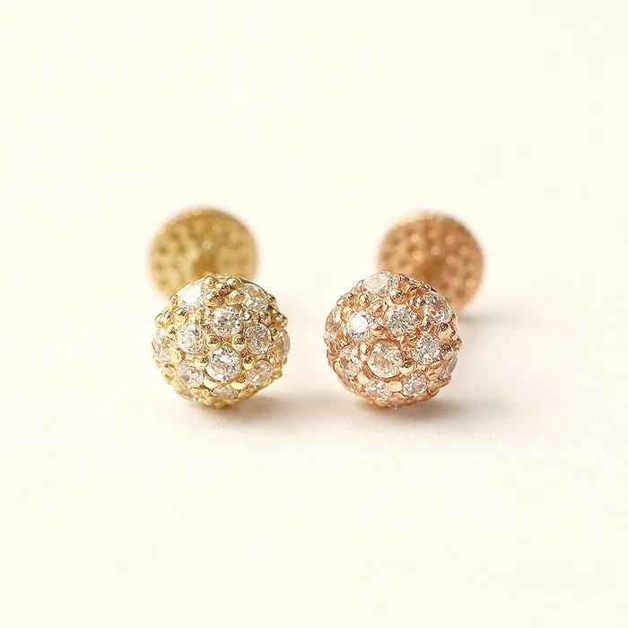 MinimalBijoux PreStyled Sets 14K Gold Cubic Hemisphere Labret Piercing 18G16G