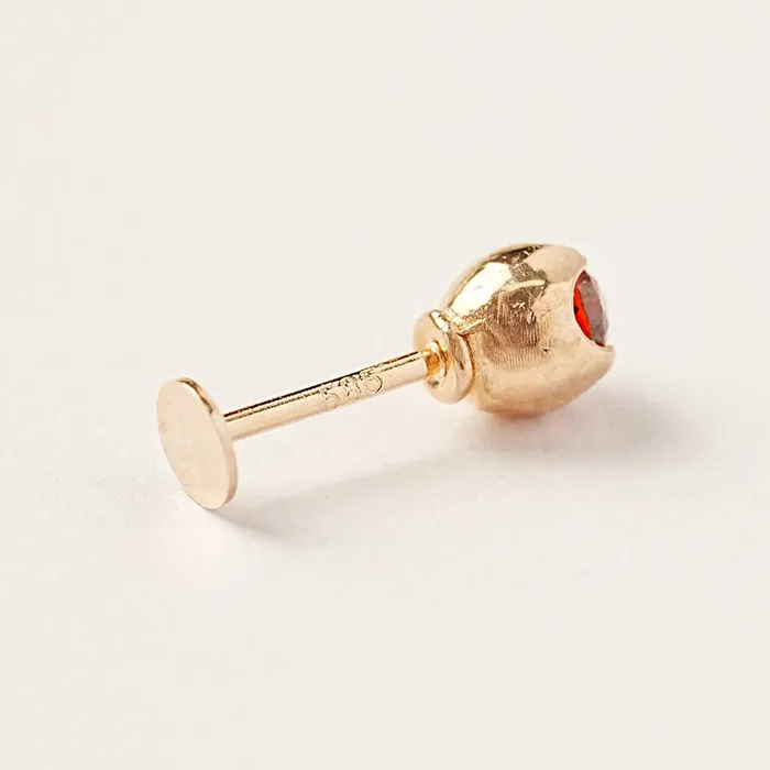 MinimalBijoux PreStyled Sets 14K Gold Cubic Point Tulip External Labret Piercing 20G