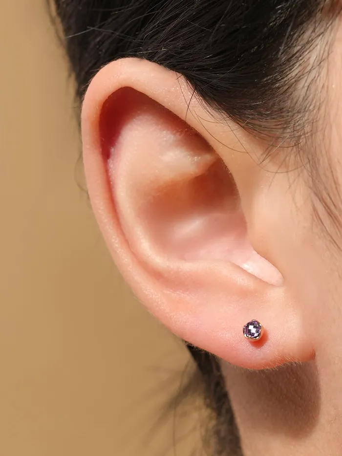 MinimalBijoux PreStyled Sets 14K Gold Cubic Point Tulip External Labret Piercing 20G