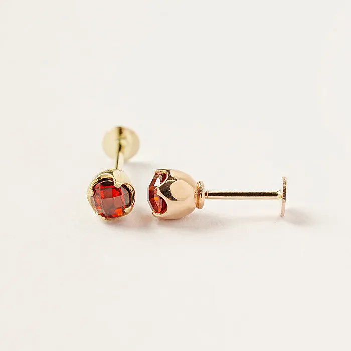 MinimalBijoux PreStyled Sets 14K Gold Cubic Point Tulip External Labret Piercing 20G