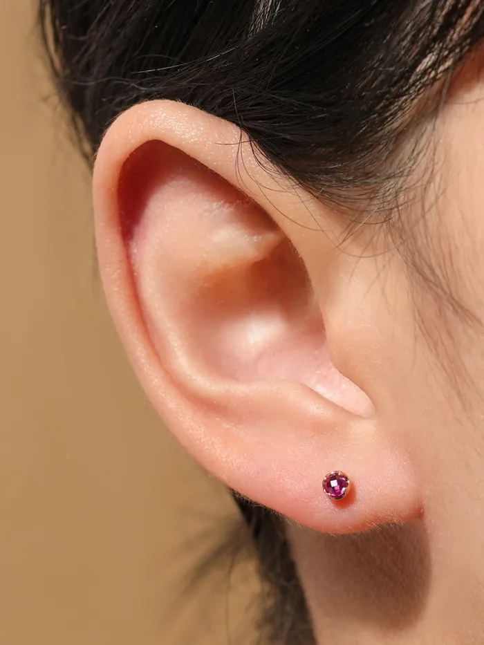 MinimalBijoux PreStyled Sets 14K Gold Cubic Point Tulip External Labret Piercing 20G