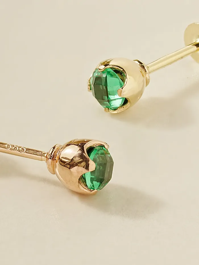 MinimalBijoux PreStyled Sets 14K Gold Cubic Point Tulip External Labret Piercing 20G