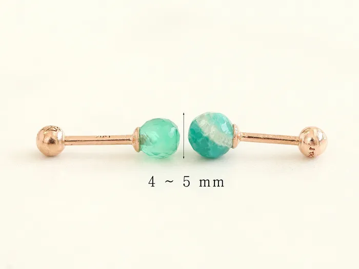 MinimalBijoux PreStyled Sets 14K Gold Gemstone Rook Piercing 18G16G