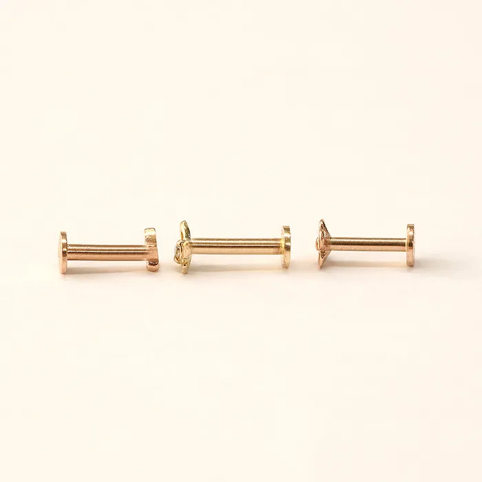 MinimalBijoux PreStyled Sets 14K Gold Mini Butterfly Flower Internally Threaded Labret Piercing 18G16G