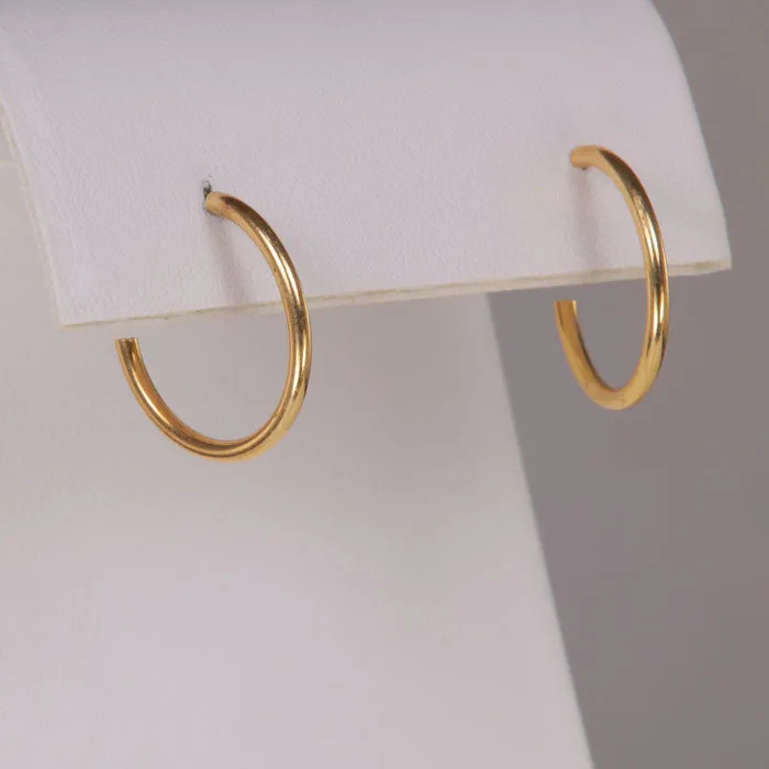 Moriartys Gem Art Earrings 14K Yellow Gold Hoop Earrings