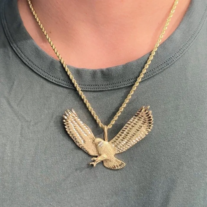 Necklaces American Bald Eagle Pendant and Chain Princess Bride Diamonds