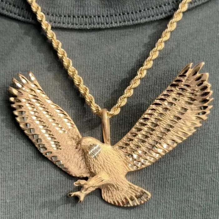 Necklaces American Bald Eagle Pendant and Chain Princess Bride Diamonds