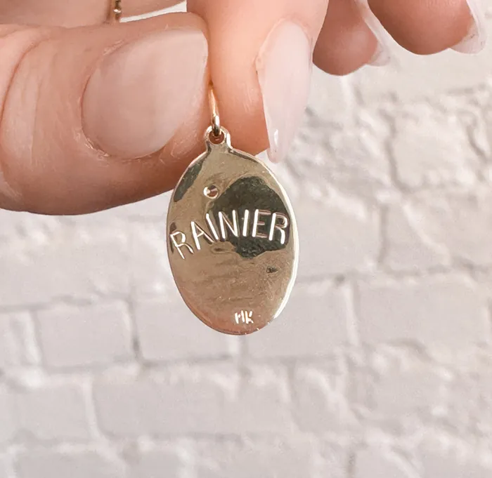 Necklaces Anueva Jewelry Hand Engraved Mountain Compass Charms with Montana Sapphires for Necklace