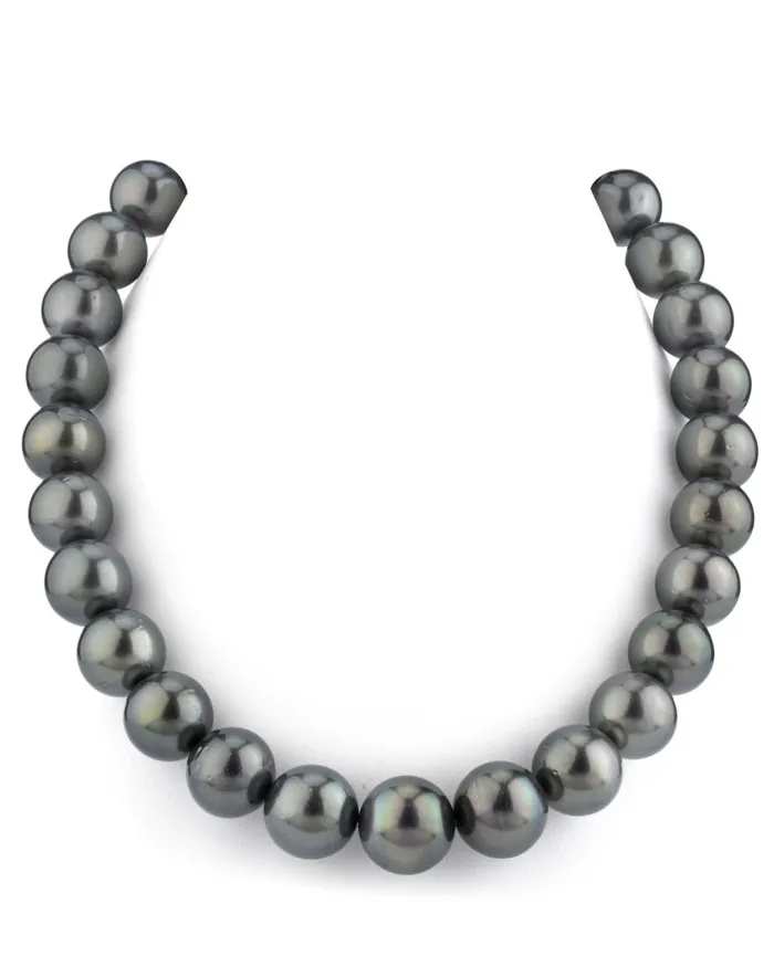 Necklaces Dark Round Tahitian Pearl Necklace 120140mm AAA Quality SPT